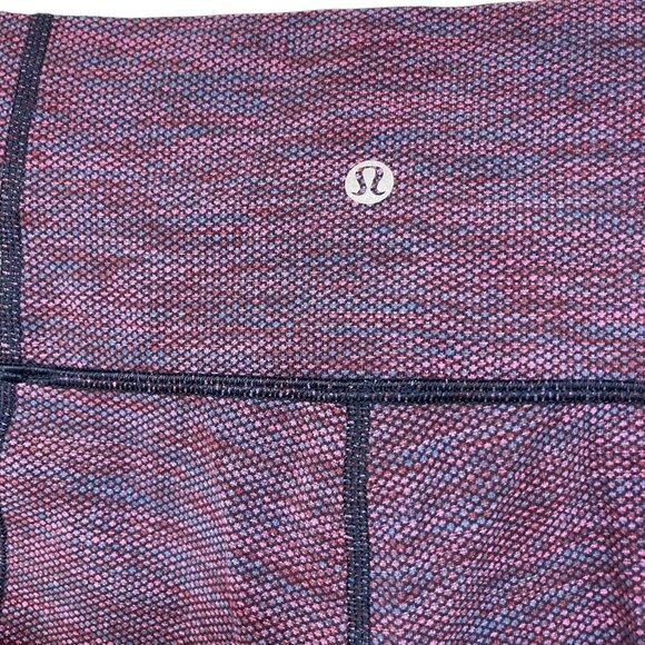 Lululemon Diamond Jacquard Space Dye Naval Blue Jewelled Magenta Biker Shorts 6 - Picture 4 of 5